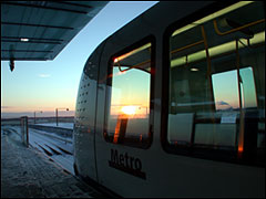 Minimetro i vinterlys, foto: Helge Bay